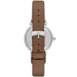 Emporio Armani Gianni T-Bar White Dial Brown Leather Strap Watch for Women - AR1988 Authentic Buy Shop Now