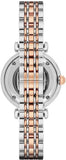 Emporio Armani Gianni T Bar Analog White Dial Two Tone Steel Strap Watch For Women - AR2076 Authentic Buy Shop Now