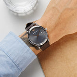 Emporio Armani Luigi Quartz Gray Dial Brown Leather Strap Watch For Men - AR1996 Authentic Buy Shop Now