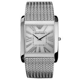 Emporio Armani Super Slim Quartz White Dial Silver Mesh Bracelet Watch For Women - AR2015 Authentic Buy Shop Now