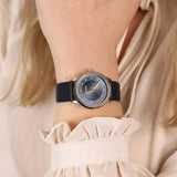 Emporio Armani Alpha XSmall Blue Dial Blue Leather Strap Watch for Women - AR2066 Authentic Buy Shop Now