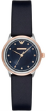 Emporio Armani Alpha XSmall Blue Dial Blue Leather Strap Watch for Women - AR2066 Authentic Buy Shop Now