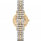 Emporio Armani Gianni T Bar Analog White Dial Two Tone Steel Strap Watch For Women - AR2076 Authentic Buy Shop Now