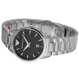 Emporio Armani Classic Quartz Black Dial Silver Steel Strap Watch For Women - AR2441 Authentic Buy Shop Now