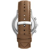 Emporio Armani Classic Chronograph Silver Dial Brown Leather Strap Watch For Men - AR2471 Authentic Buy Shop Now