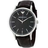 Emporio Armani Renato Large Black Dial Brown Leather Strap Watch for Men - AR2480 Authentic Buy Shop Now