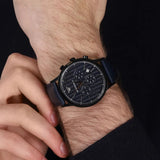 Emporio Armani Renato Chronograph Quartz Blue Dial Blue Leather Strap Watch For Men - AR2481 Authentic Buy Shop Now