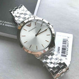 Emporio Armani Classic Quartz Silver Dial Silver Steel Strap Watch For Men - AR1745 Authentic Buy Shop Now