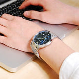 Emporio Armani Renato Chronograph Blue Dial Silver Steel Strap Watch For Men - AR2486 Authentic Buy Shop Now