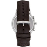 Emporio Armani Renato Chronograph Blue Dial Black Leather Strap Watch for Men - AR2494 Authentic Buy Shop Now