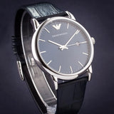 Emporio Armani Dress Quartz Blue Dial Blue Leather Strap Watch For Men - AR2501 Authentic Buy Shop Now