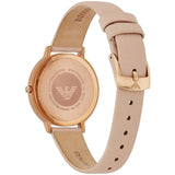 Emporio Armani Gianni T-Bar Quartz Rose Gold Dial Pink Leather Strap Watch For Women - AR11001 Authentic Buy Shop Now
