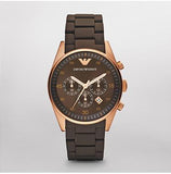 Emporio Armani Sport Chronograph Brown Dial Brown Stainless Steel Watch For Men - AR5890 Authentic Buy Shop Now
