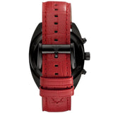 Emporio Armani Sportivo Chronograph Black Dial Red Leather Strap Watch For Men - AR5918 Authentic Buy Shop Now