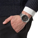 Emporio Armani Tazio Chronograph Black Dial Silver Steel Strap Watch for Men - AR5980 Authentic Buy Shop Now