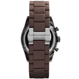 Emporio Armani Tazio Chronograph Black Dial Brown Silicone Strap Watch for Men - AR5990 Authentic Buy Shop Now