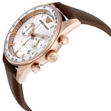 Emporio Armani Sportivo Chronograph White Dial Brown Leather Strap Watch For Men - AR5996 Authentic Buy Shop Now