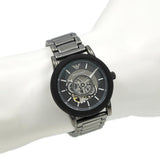 Emporio Armani Meccanico Automatic Black Dial Black Steel Strap Watch For Men - AR60010 Authentic Buy Shop Now