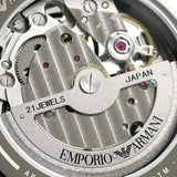 Emporio Armani Meccanico Skeleton Black Dial Black Leather Strap Watch For Men - AR60026 Authentic Buy Shop Now