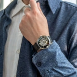 Emporio Armani Meccanico Skeleton Black Dial Black Leather Strap Watch For Men - AR60026 Authentic Buy Shop Now