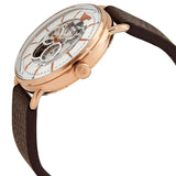 Emporio Armani Meccanico Automatic White Dial Brown Leather Strap Watch For Men - AR60027 Authentic Buy Shop Now
