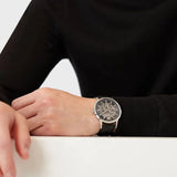 Emporio Armani Meccanico Skeleton Automatic Black Dial Black Leather Strap Watch for Men - AR60038 Authentic Buy Shop Now