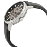 Emporio Armani Meccanico Skeleton Automatic Black Dial Black Leather Strap Watch for Men - AR60038 Authentic Buy Shop Now