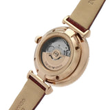 Emporio Armani Meccanico Automatic Silver Dial Burgundy Leather Strap Watch For Women - AR60044 Authentic Buy Shop Now