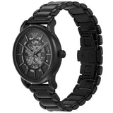 Emporio Armani Meccanico Skeleton Black Dial Black Steel Strap Watch For Men - AR60045 Authentic Buy Shop Now
