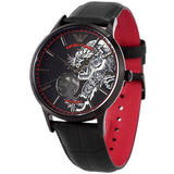 Emporio Armani Meccanico Skeleton Black Dial Black Leather Strap Watch For Men - AR60046 Authentic Buy Shop Now