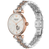 Emporio Armani Meccanico Automatic Mother of Pearl Dial Two Tone Steel Strap Watch For Women - AR60049 Authentic Buy Shop Now