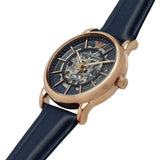 Emporio Armani Meccanico Automatic Blue Dial Blue Leather Strap Watch For Men - AR60050 Authentic Buy Shop Now