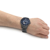 Emporio Armani Renato Automatic Blue Dial Grey Steel Strap Watch For Men - AR60056 Authentic Buy Shop Now