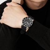 Emporio Armani Meccanico Automatic Black Dial Black Silicone Strap Watch For Men - AR60062 Authentic Buy Shop Now