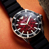 Emporio Armani Meccanico Automatic Red Dial Black Silicon Strap Watch For Men - AR60070 Authentic Buy Shop Now