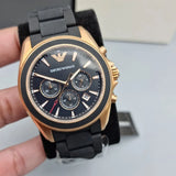 Emporio Armani Sigma Chronograph Black Dial Black SIlicon Strap Watch For Men - AR6066 Authentic Buy Shop Now