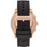 Emporio Armani Ruggero Chronograph Rose Gold Dial Black Leather Strap Watch for Men - AR6087 Authentic Buy Shop Now