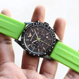 Emporio Armani Sports Analog Black Dial Green Rubber Strap Watch For Men - AR6115 Authentic Buy Shop Now