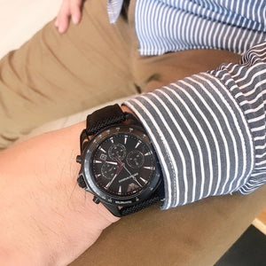 Emporio Armani Giovanni Chronograph Black Dial Black Rubber Strap Watch For Men - AR11028 Authentic Buy Shop Now