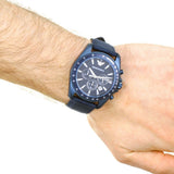 Emporio Armani Sportivo Chronograph Blue Dial Blue Nylon Strap Watch for Men - AR6132 Authentic Buy Shop Now