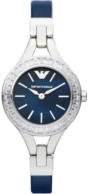 Emporio Armani Chiara Blue Dial Blue Leather Strap Watch for Women - AR7330 Authentic Buy Shop Now