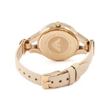 Emporio Armani Chiara Quartz Crystals White Dial Rose Gold Leather Strap Watch For Women - AR7437 Authentic Buy Shop Now