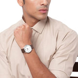 Emporio Armani Kappa Quartz White Dial Brown Leather Strap Watch For Men - AR80006 Authentic Buy Shop Now