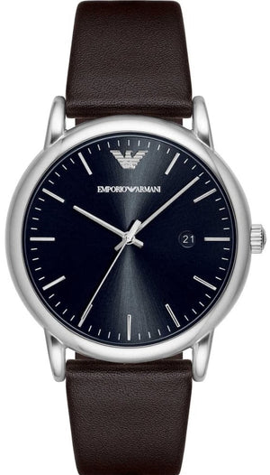 Emporio Armani Kappa Quartz Black Dial Brown Leather Strap Watch For Men - AR80008 Authentic Buy Shop Now