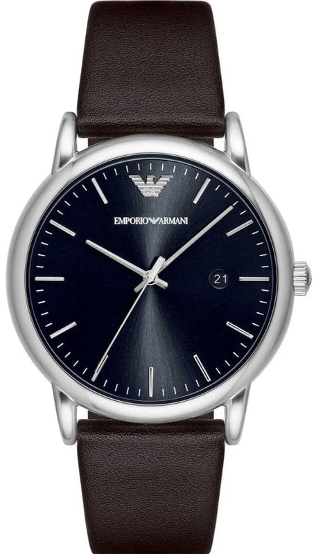 Emporio Armani Kappa Quartz Black Dial Brown Leather Strap Watch For Men - AR80008 Authentic Buy Shop Now
