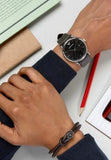 Emporio Armani Kappa Quartz Black Dial Brown Leather Strap Watch For Men - AR80008 Authentic Buy Shop Now