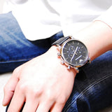 Emporio Armani Dress Analog Black Dial Black Leather Strap Watch For Men - AR8029 Authentic Buy Shop Now
