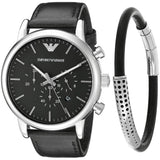 Emporio Armani Dress Analog Black Dial Black Leather Strap Watch For Men - AR8029 Authentic Buy Shop Now