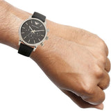 Emporio Armani Dress Analog Black Dial Black Leather Strap Watch For Men - AR8029 Authentic Buy Shop Now