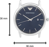 Emporio Armani Dress Analog Blue Dial Silver Steel Strap Watch For Men - AR8033 Authentic Buy Shop Now